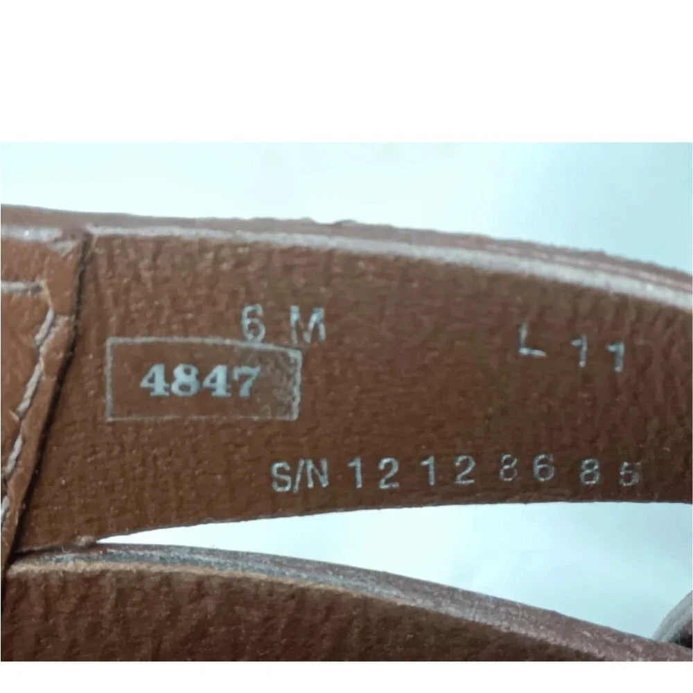 Tory Burch Ace Strappy Wedge Leather Sandals Women's Size 6 Shoes Brown